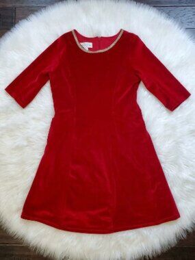 Chasing Fireflies Red Velvet Dress Size 8